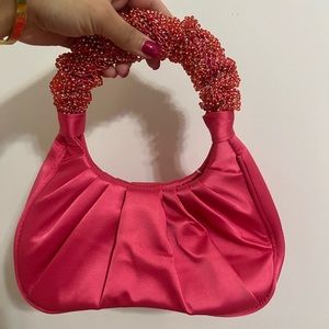 Pink evening shoulder bag